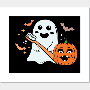 Spooky Dentist Halloween Dental Assistant Squad Dental Hygienist Pediatric Dentist Retro Halloween Posters and Art